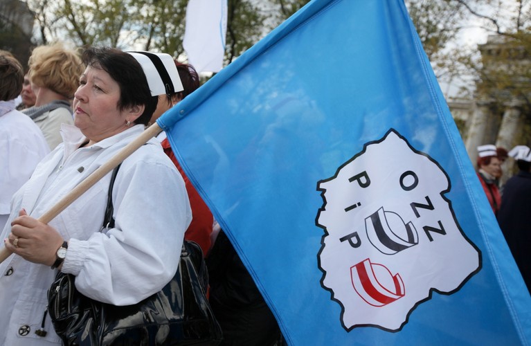 Protest pielęgniarek w Warszawie