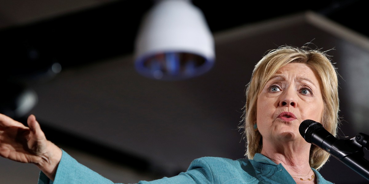 Hillary Clinton speaks to supporters.