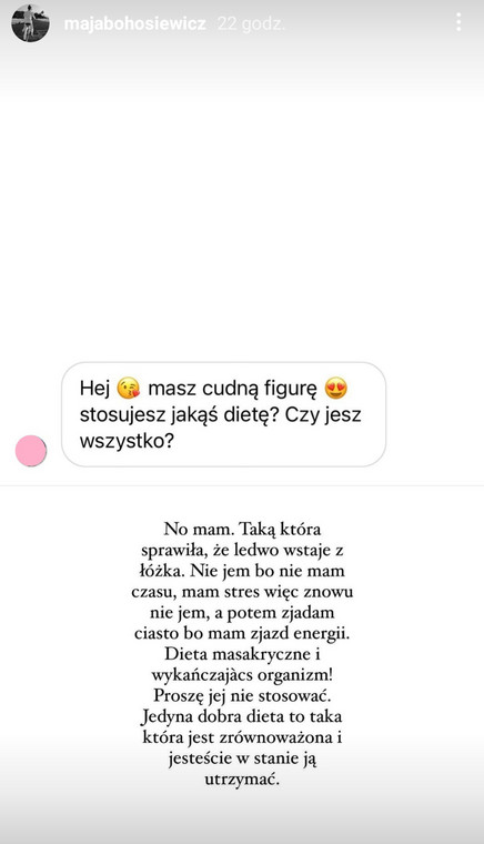 Maja Bohosiewicz nie poleca swojej "diety"