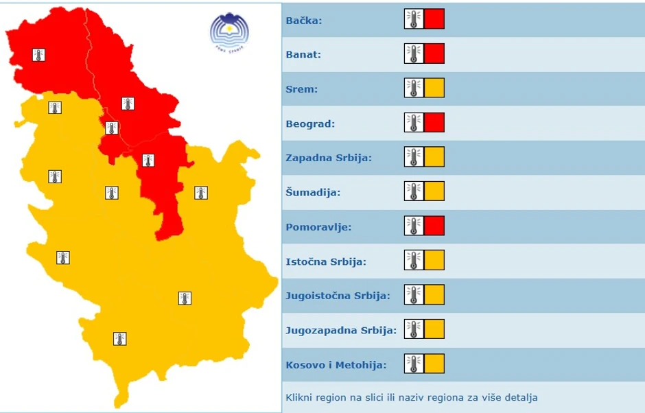 Meteoalarm za subotu