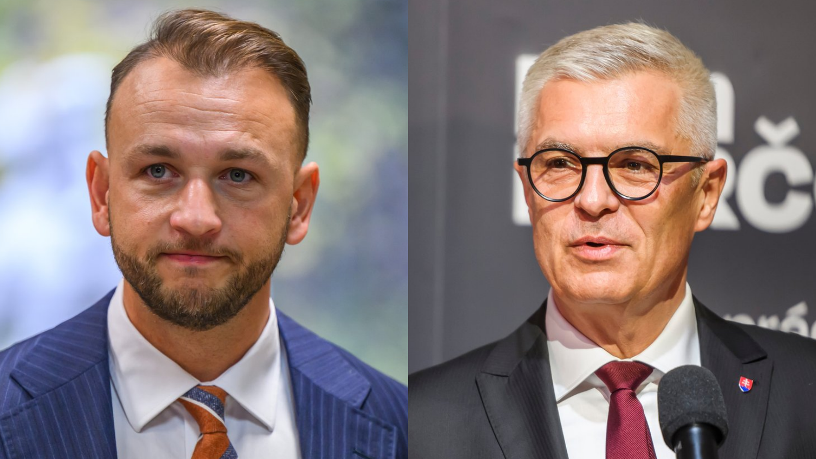 Minister vnútra SR Matúš Šutaj Eštok a exminister zahraničia Ivan Korčok.
