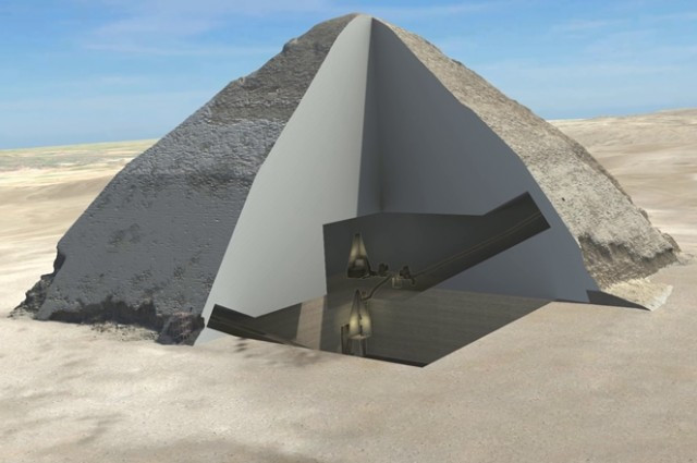 Łamana Piramida Snofru - wnętrze