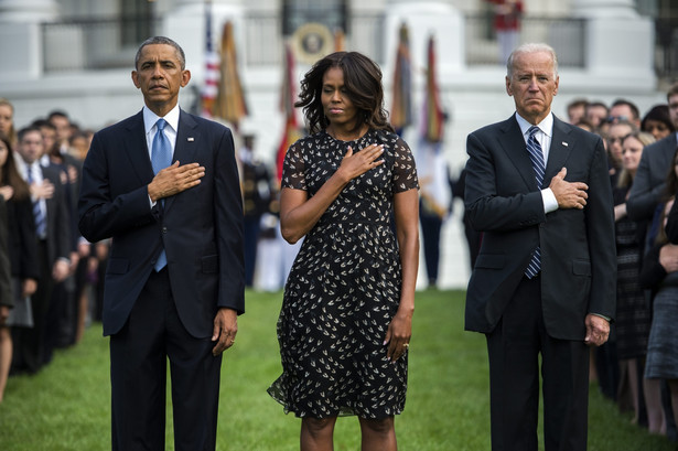 Barack Obama na obchodach rocznicy zamachów terrorystycznych 11. września. Fot. EPA/SHAWN THEW