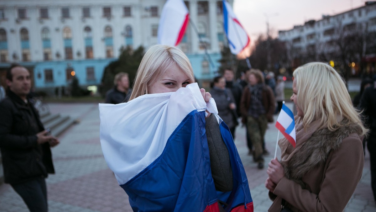 Symferopol. Świętowanie wyników referendum.