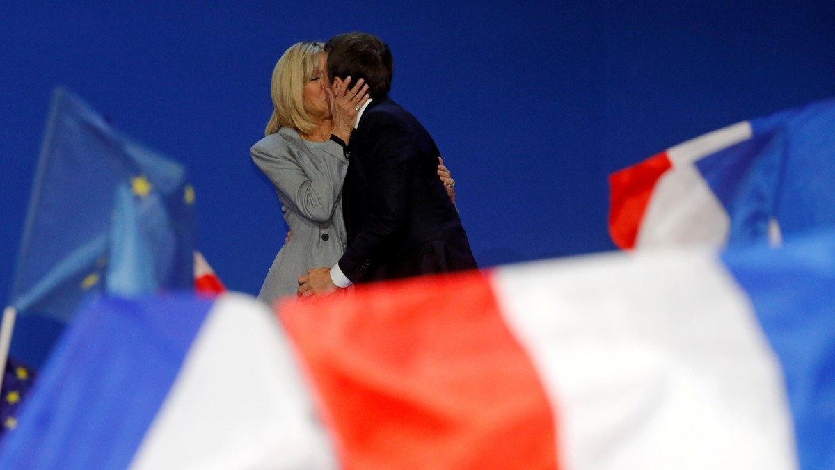 Emmanuel Macron, Brigitte Trogneux, Francja, wybory, 