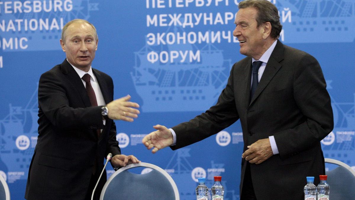 Władimir Putin Gerhard Schroeder Rosja Niemcy polityka dyplomacja biznes