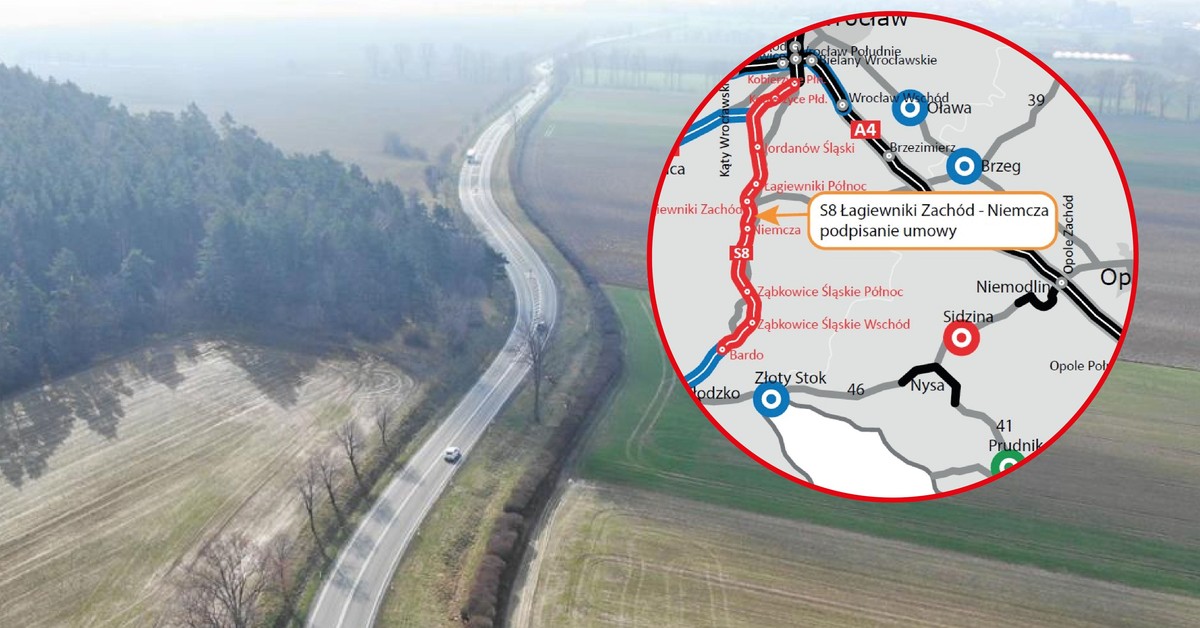 Budowa trasy S8 na Dolnym Śląsku. Podpisano umowę na kolejny odcinek [MAPA]
