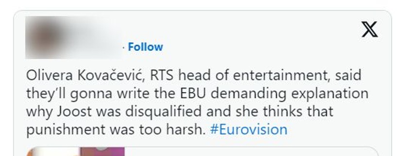 Objava na Iksu (Tviteru)