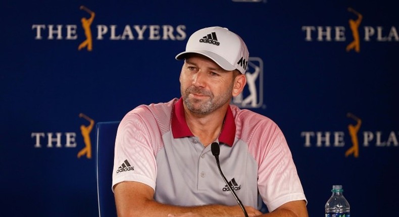 Sergio Garcia of Spain speaks to the media prior to the The Players Championship at the Stadium course at TPC Sawgrass on May 10, 2017 in Ponte Vedra Beach, Florida