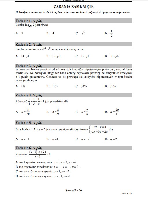 Matura 2019 Matematyka Poziom Podstawowy Arkusze I Odpowiedzi