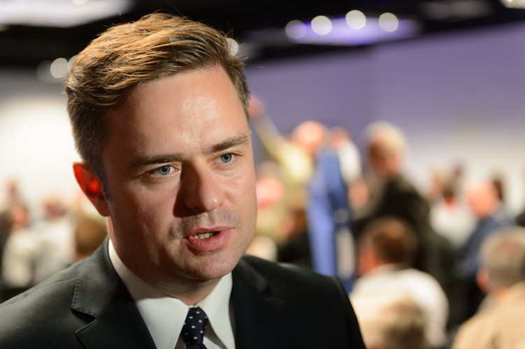 Wielkopolska konwencja Prawa i Sprawiedliwości. Na zdjęciu Adam Hofman, rzecznik PiS
