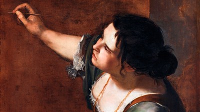 „Autoportret jako alegoria malarstwa, Artemisia Gentileschi, olej na płótnie, ok. 1638-39, w zasobach Royal Collection w Londynie.