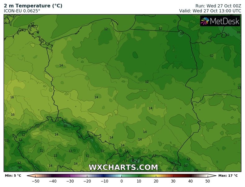 W środę temperatura oscylować ma w okolicach 10-15 st. C