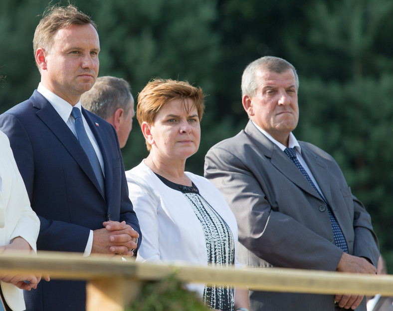 Andrzej Duda, Beata Szydło i Edward Szydło w 2015 r.