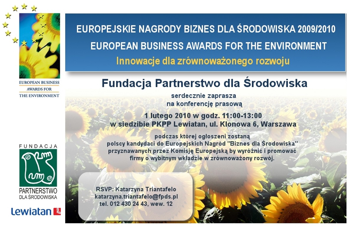 Konkurs Europejskie Nagrody „Biznes dla Środowiska”