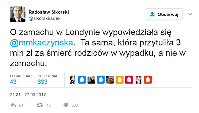 Oto komentarz, który zamieścił na Twitterze