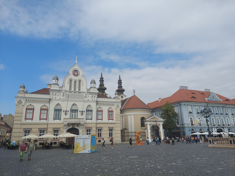 Plac Unii w Timisoarze. Pałac biskupów serbskiego kościoła prawosławnego