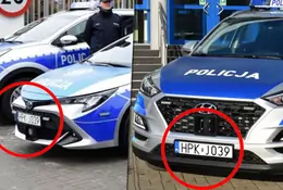 Dziwna prezentacja nowych aut policji. Pożyczone tablice na pożyczonym radiowozie