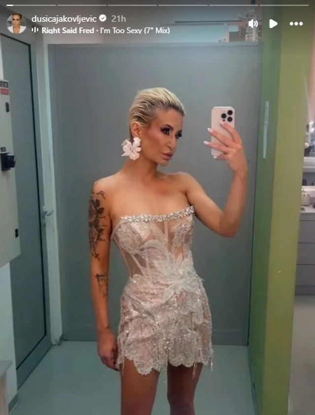 Belo, pa se ne vidi: Dušica Jakovljević obukla providnu haljinu, a brushaltera nema kao turpije u zatvoru! (Foto)
