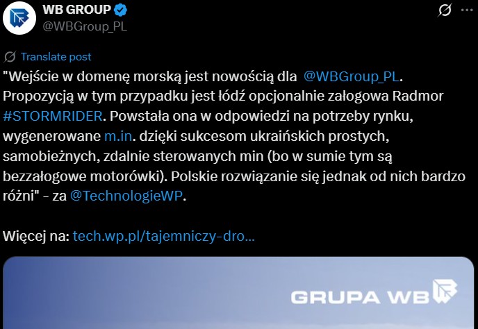 Post Grupy WB na X