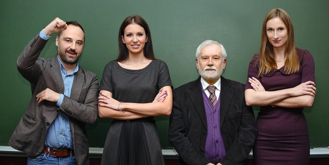 Drim tim: Mirjam sa članovima komisije posle odbranjenog doktorata, sleva na desno dr Vladimir Đurđević, Mirjam, dr BorivojRajković, mentor, i dr Ana Vuković Vimić