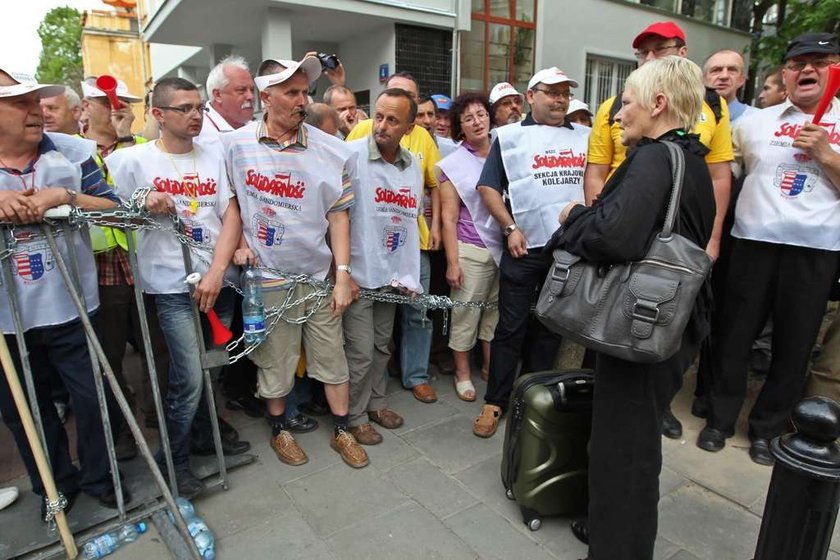 Magdanena Kochan podczas blokady Sejmu