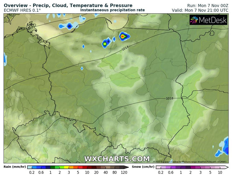 W nocy mokro będzie głównie na północy