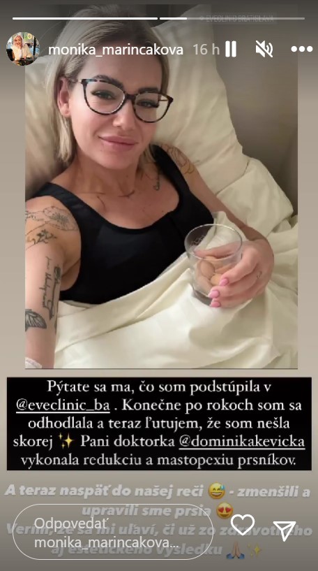 Monika podstúpila zákrok, ktorý plánovala roky.