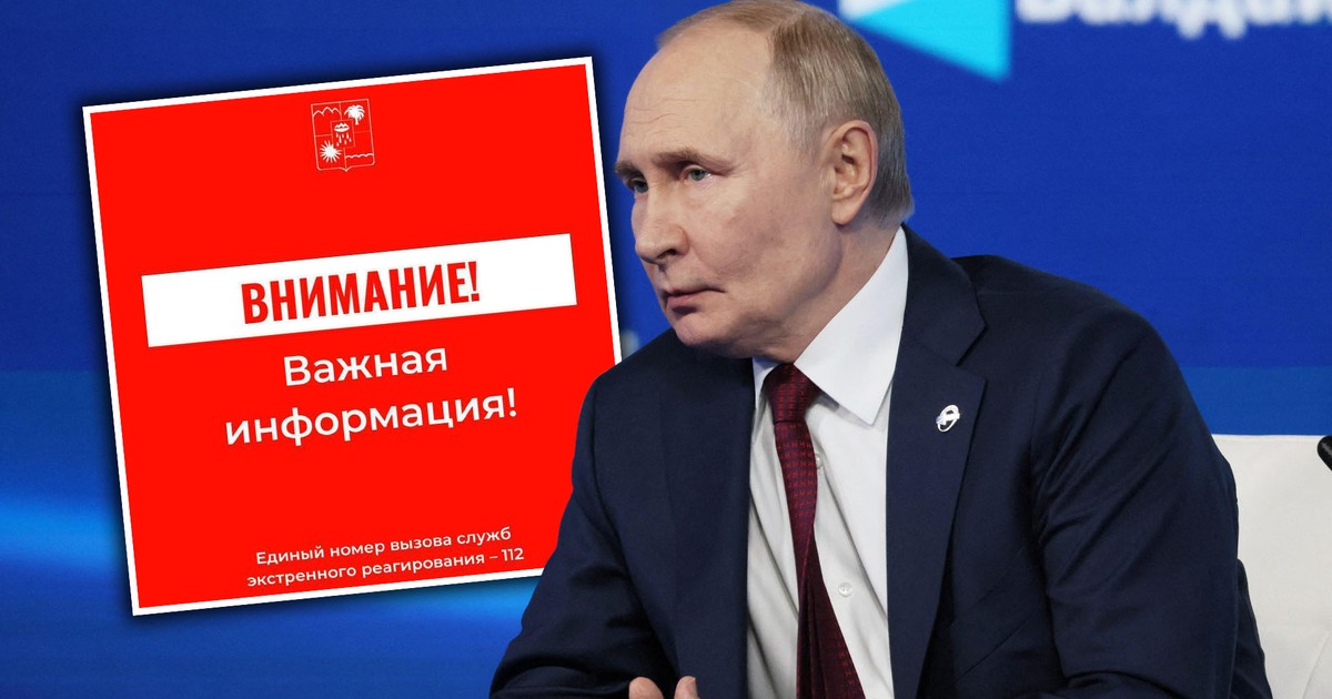 Po przemówieniu Putina w mieście ogłoszono alarm. Burmistrz: zagrożenie dronowe