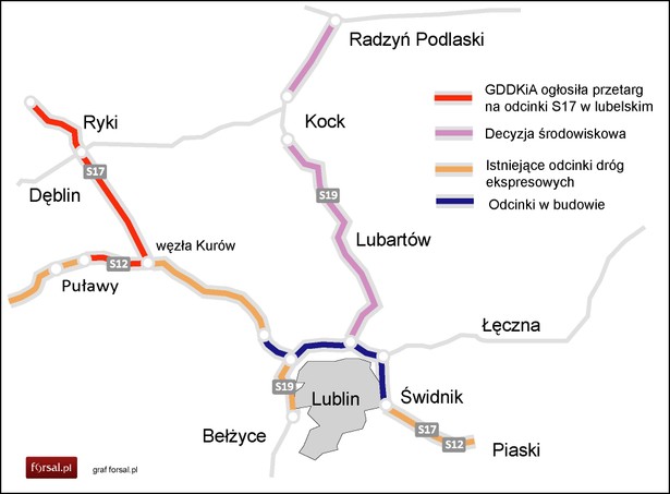 GDDKiA ogłosiła przetarg na odcinki S17 w lubelskim