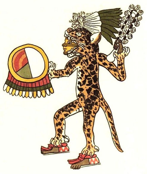 Wojownik – jaguar. Ilustracja z Codex Magliabechiano