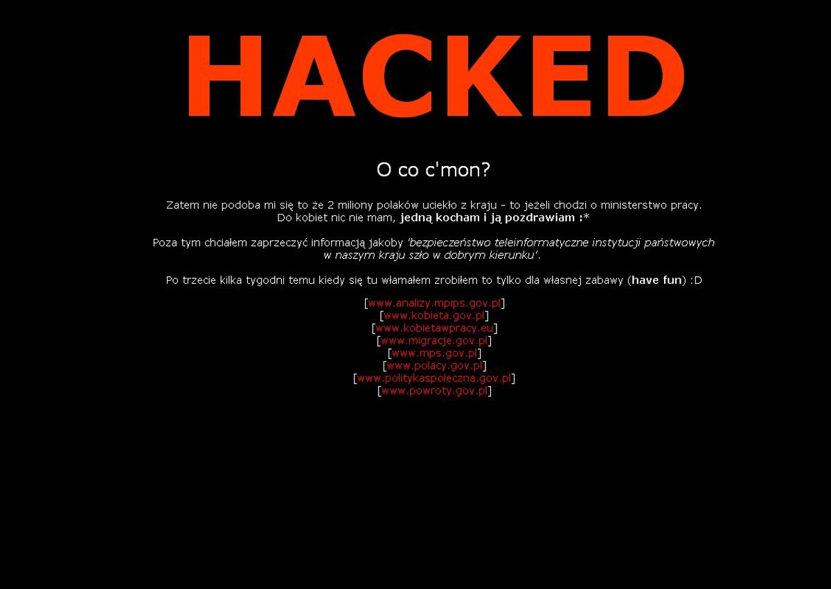 Haker zaatakował stronę Minsiterstwa Pracy