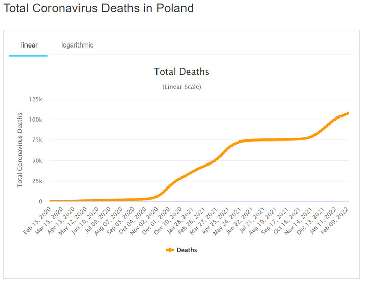 Koronawirus w Polsce: całkowita liczba zgonów