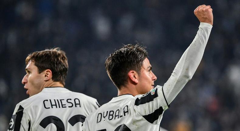Paulo Dybala (R) scored twice as Juventus beat Zenit to reach the Champions League last 16 Creator: Isabella BONOTTO