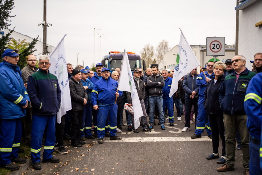 Protest w Łodzi. Czego domagają się pracownicy Grupowej Oczyszczalni Ścieków?