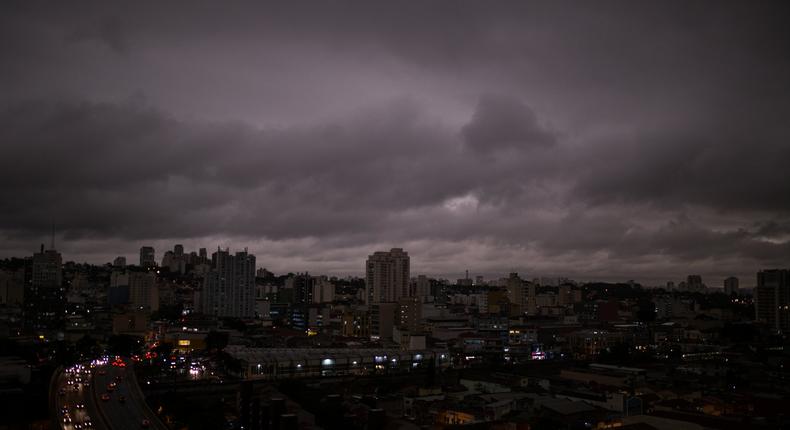 sao paolo brazil dark skies fires