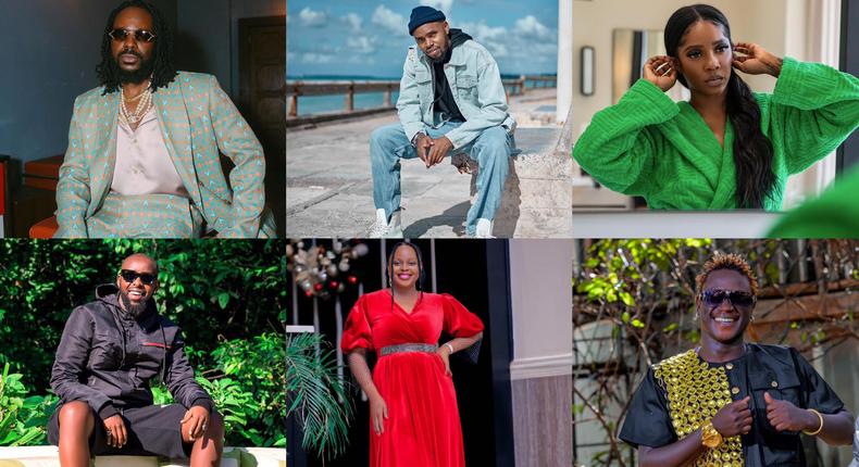 A collage of Ugandan and Nigerian artistes