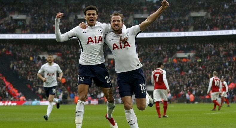 Harry Kane (R) will lead the Tottenham attack against arch rivals Arsenal