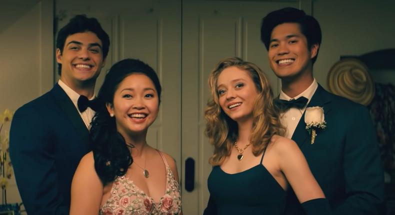 Noah Centineo, Lana Condor, Ross Butler, and Madeleine Arthur in To All the Boys: Always and Forever.Netflix