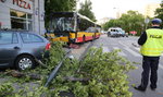 Autobus wbił się w drzewo po zderzeniu z osobówką