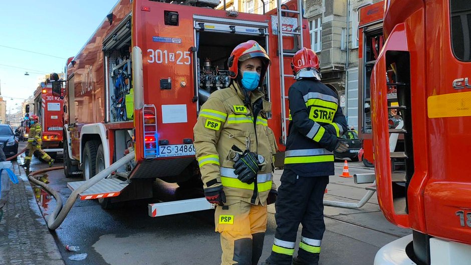 Pożar w Szczecinie przy ul. Jagiellońskiej