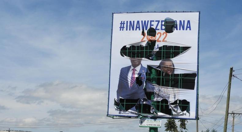 Raila Odinga's campaign billboard destroyed in Bomet