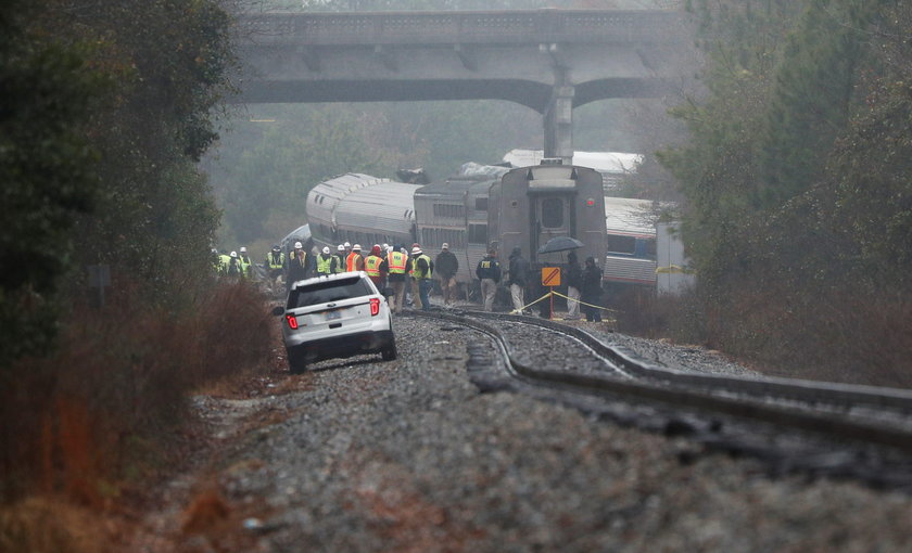 Emergency responders are at the scene after an Amtrak passenger train collided with a freight train 