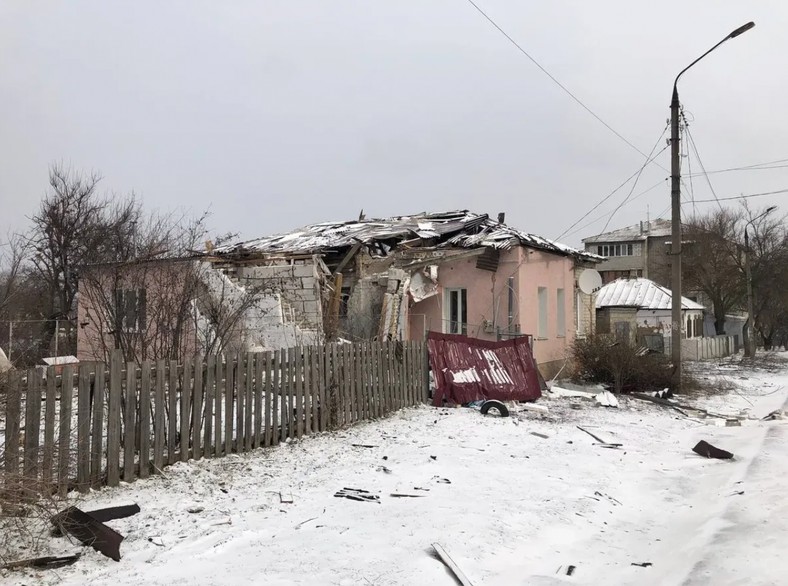 Wszystko, co zostało z domu matki Iriny po ostrzale.