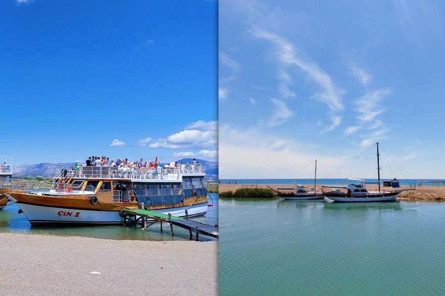 Rzeka Manavgat i Morze Śródziemne na jednym ujęciu