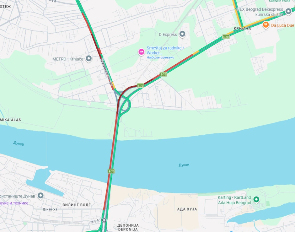 Gužva na Pančevačkom mostu nakon udesa