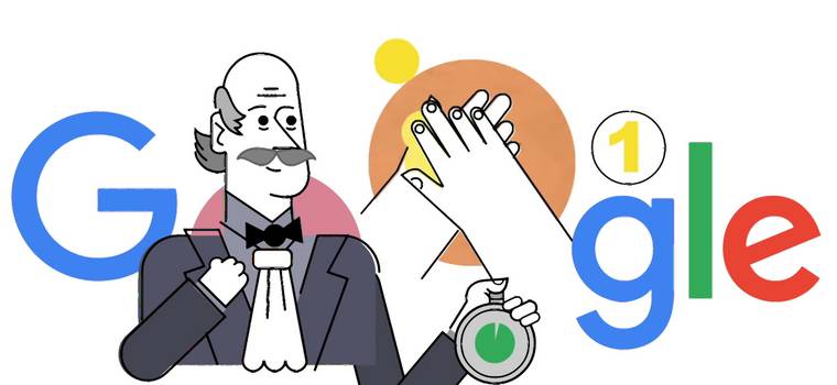 Google Doodle przypomina postać Ignaza Semmelweisa i zachęca do mycia rąk
