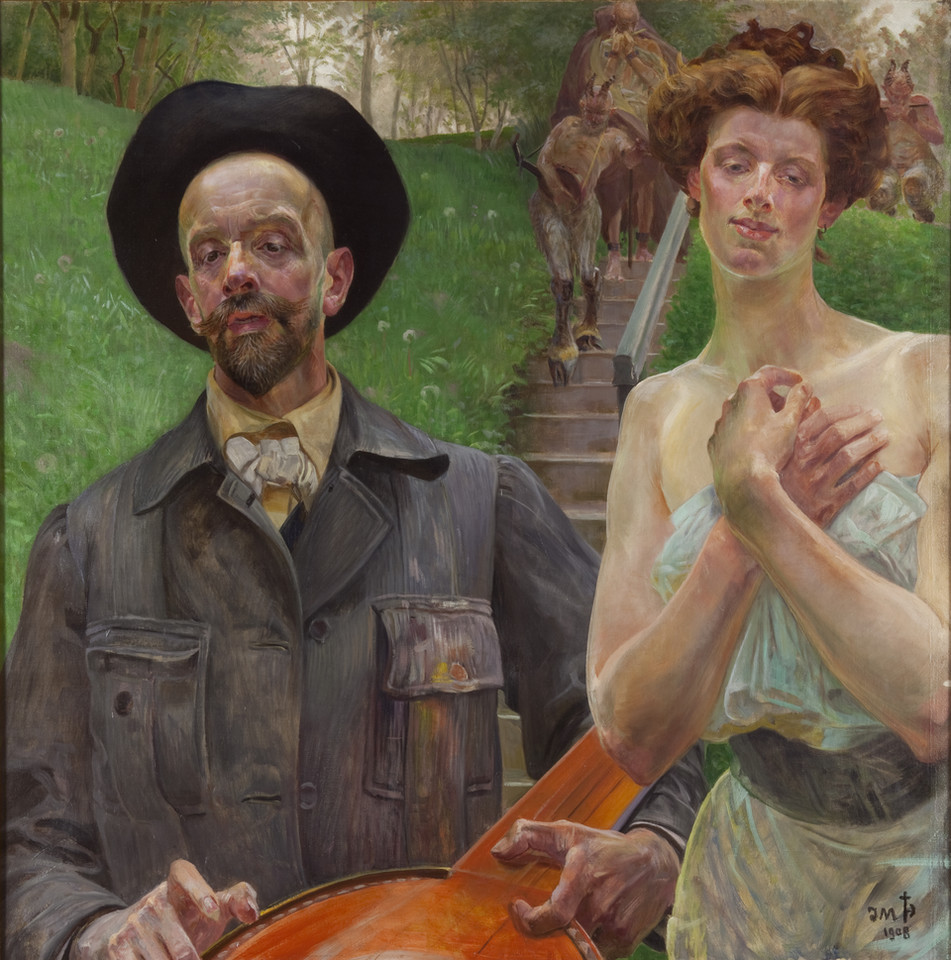 Jacek Malczewski, "Autoportret z muzą" (1908)