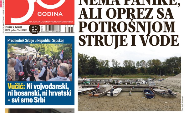 Blic naslovna strana za 4.8.