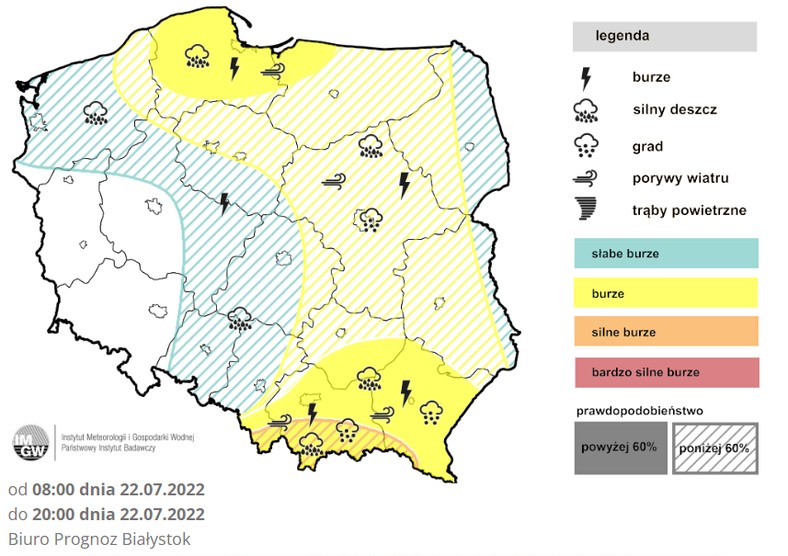 Prognoza burz na piątek